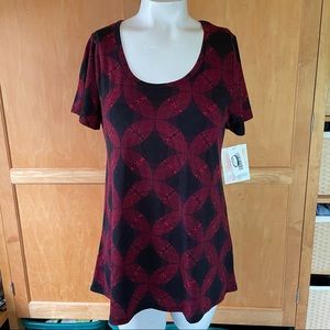NWT LulaRoe red and black top